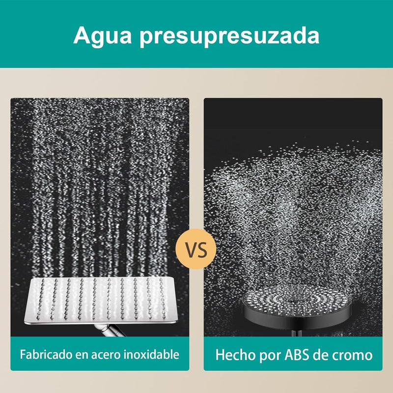 AULEEND Square Rain Shower Head, High Flow Stainless Steel,Work with any decorative style，All Metal Rainfall Shower Head (Brushed Nickel, 8) - Image 5